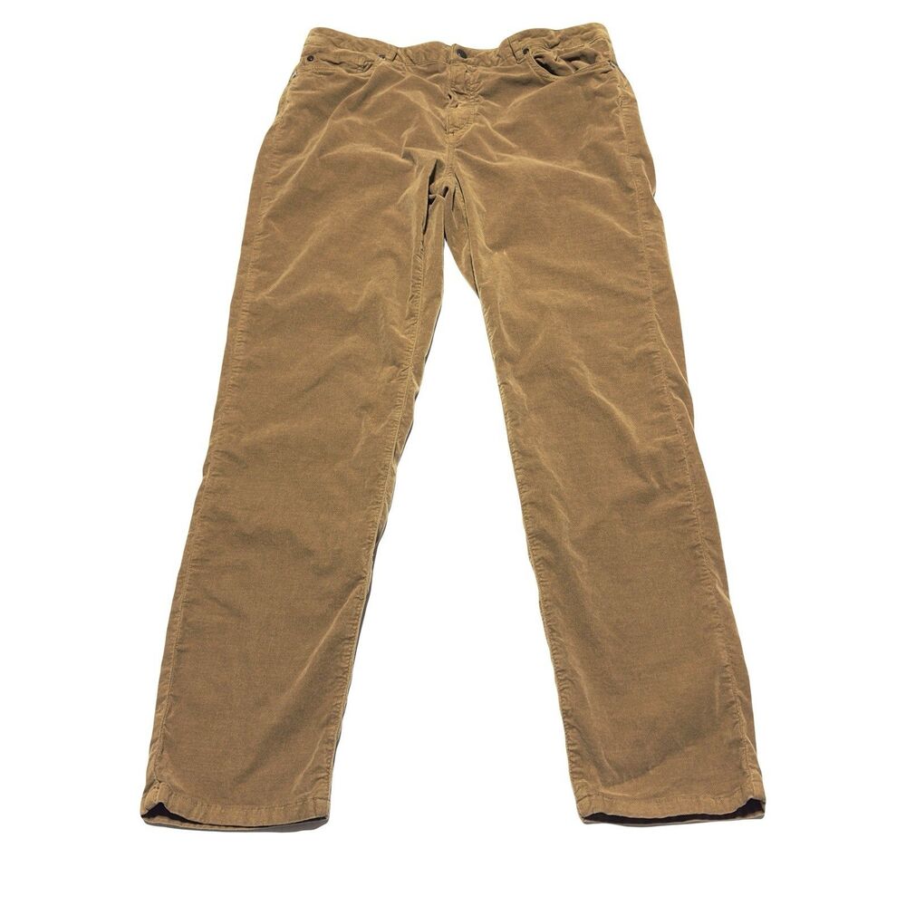 J McLaughlin Pants Womens Size 14 Tan Brown Straight Leg Velveteen Ankle
